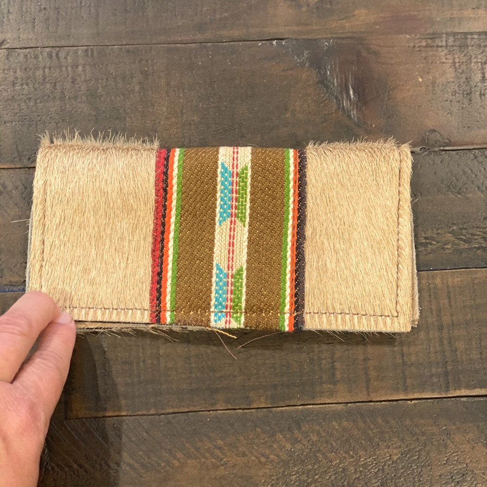 Cowhide and Serape Leather Wallet